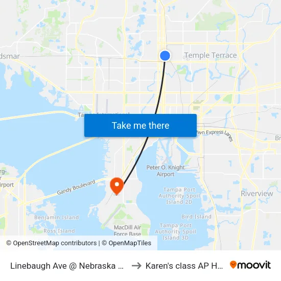 Linebaugh Ave @ Nebraska Ave to Karen's class AP HUG map