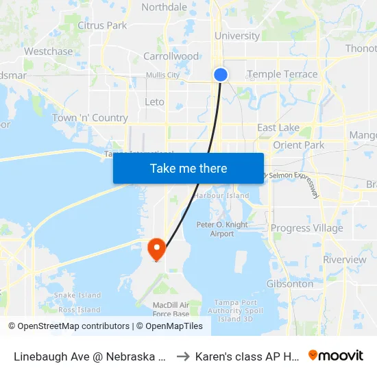 Linebaugh Ave @ Nebraska Ave to Karen's class AP HUG map