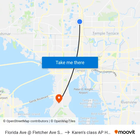 Florida Ave @ Fletcher Ave S/S to Karen's class AP HUG map