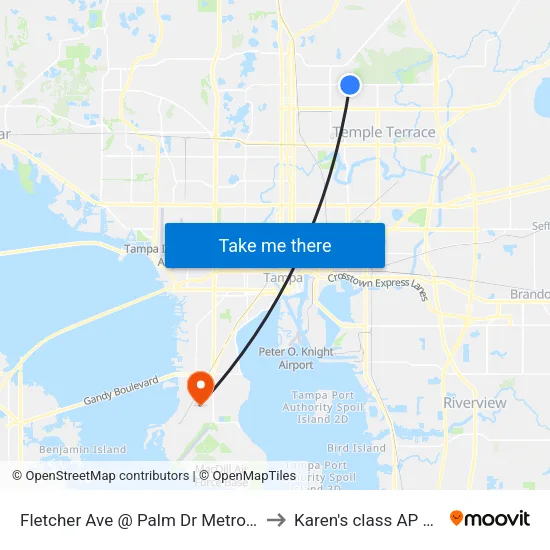 Fletcher Ave @ Palm Dr Metrorapid to Karen's class AP HUG map