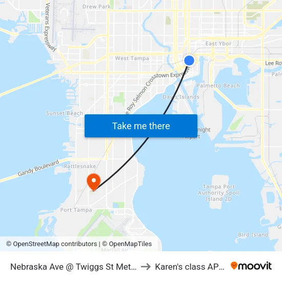 Nebraska Ave @ Twiggs St Metrorapid to Karen's class AP HUG map