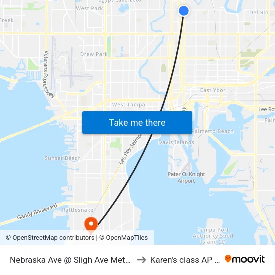 Nebraska Ave @ Sligh Ave Metrorapid to Karen's class AP HUG map