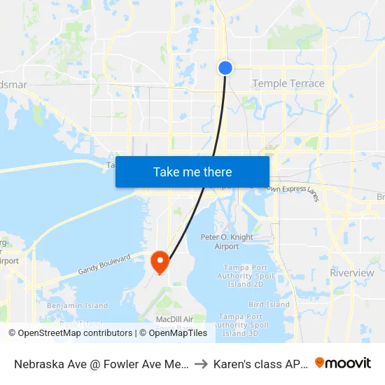 Nebraska Ave @ Fowler Ave Metrorapid to Karen's class AP HUG map