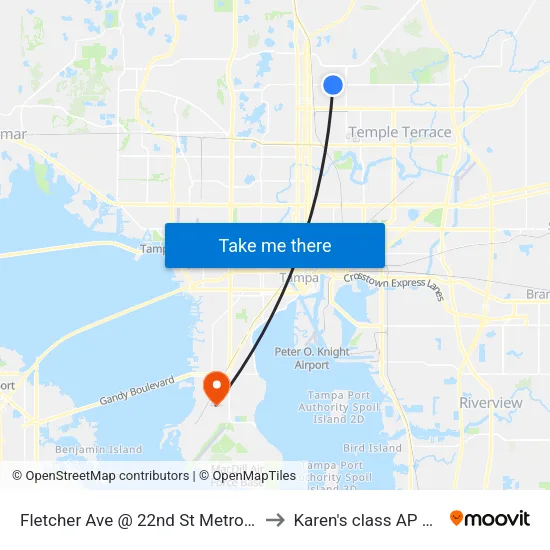 Fletcher Ave @ 22nd St Metrorapid to Karen's class AP HUG map