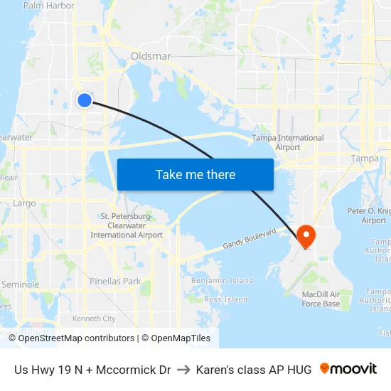 Us Hwy 19 N + Mccormick Dr to Karen's class AP HUG map