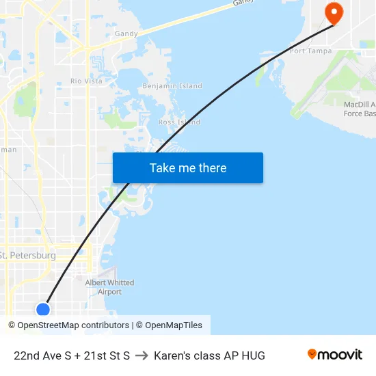 22nd Ave S + 21st St S to Karen's class AP HUG map