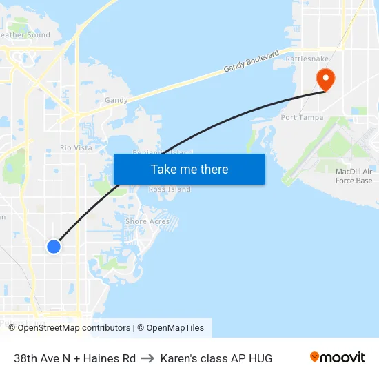 38th Ave N + Haines Rd to Karen's class AP HUG map