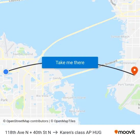 118th Ave N + 40th St N to Karen's class AP HUG map