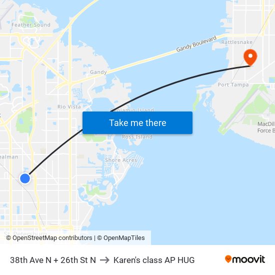 38th Ave N + 26th St N to Karen's class AP HUG map