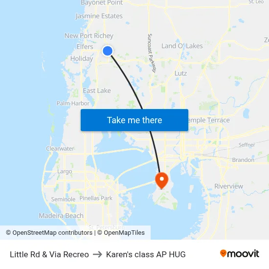 Little Rd & Via Recreo to Karen's class AP HUG map