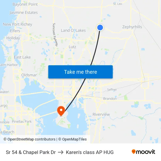 Sr 54 & Chapel Park Dr to Karen's class AP HUG map