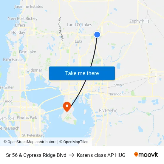 Sr 56 & Cypress Ridge Blvd to Karen's class AP HUG map