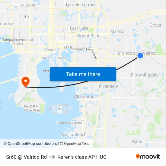 Sr60 @ Valrico Rd to Karen's class AP HUG map