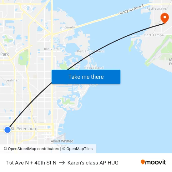 1st Ave N + 40th St N to Karen's class AP HUG map