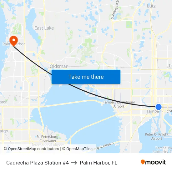 Cadrecha Plaza Station #4 to Palm Harbor, FL map