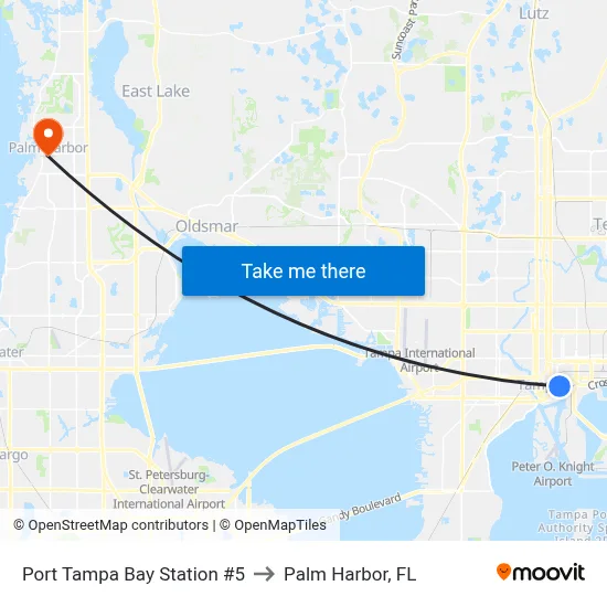 Port Tampa Bay Station #5 to Palm Harbor, FL map