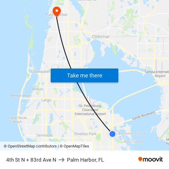 4th St N + 83rd Ave N to Palm Harbor, FL map