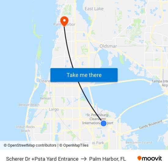 Scherer Dr +Psta Yard Entrance to Palm Harbor, FL map