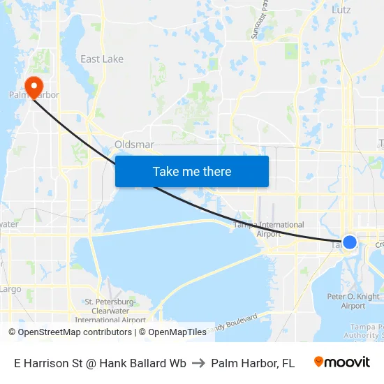 E Harrison St @ Hank Ballard Wb to Palm Harbor, FL map