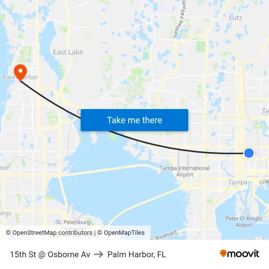 15th St @ Osborne Av to Palm Harbor, FL map