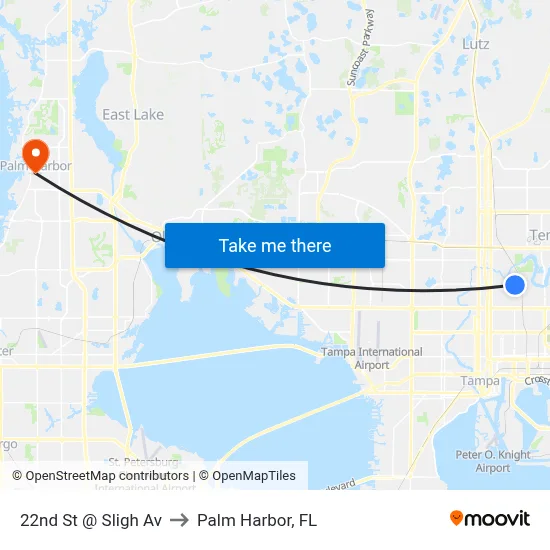 22nd St @ Sligh Av to Palm Harbor, FL map