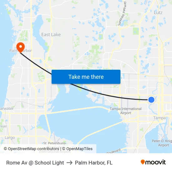 Rome Av @ School Light to Palm Harbor, FL map