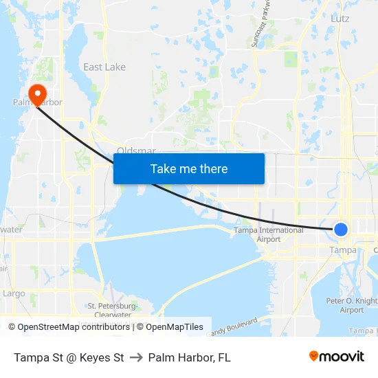 Tampa St @ Keyes St to Palm Harbor, FL map