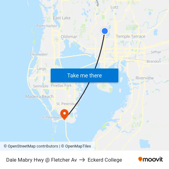 Dale Mabry Hwy @ Fletcher Av to Eckerd College map
