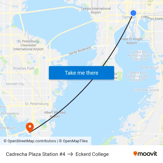 Cadrecha Plaza Station #4 to Eckerd College map