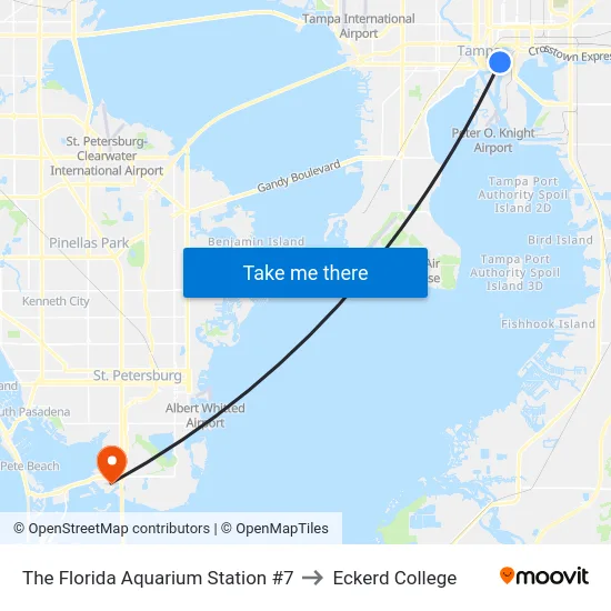 The Florida Aquarium Station #7 to Eckerd College map