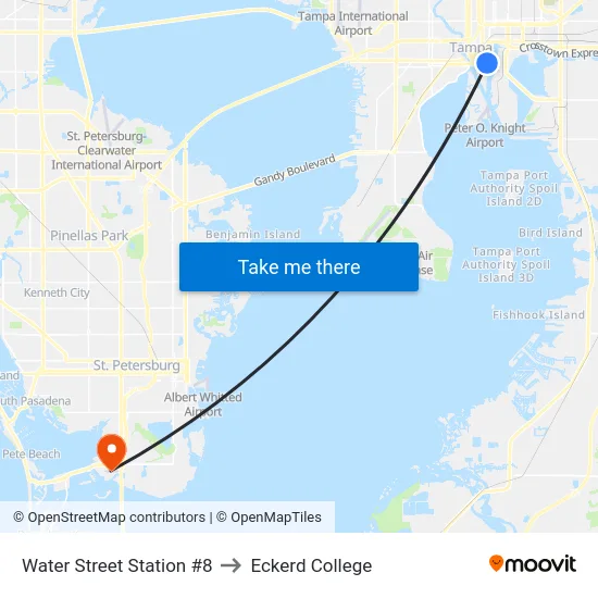 Water Street Station #8 to Eckerd College map