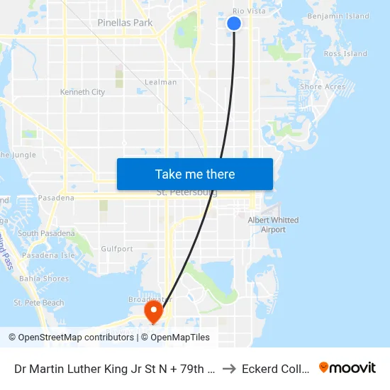 Dr Martin Luther King Jr St N + 79th Ave N to Eckerd College map