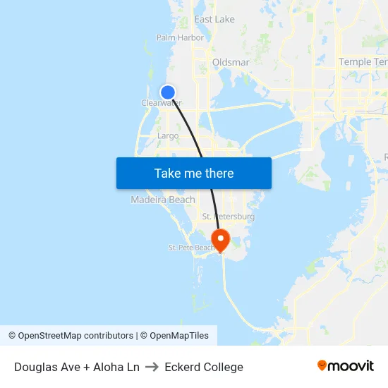 Douglas Ave + Aloha Ln to Eckerd College map