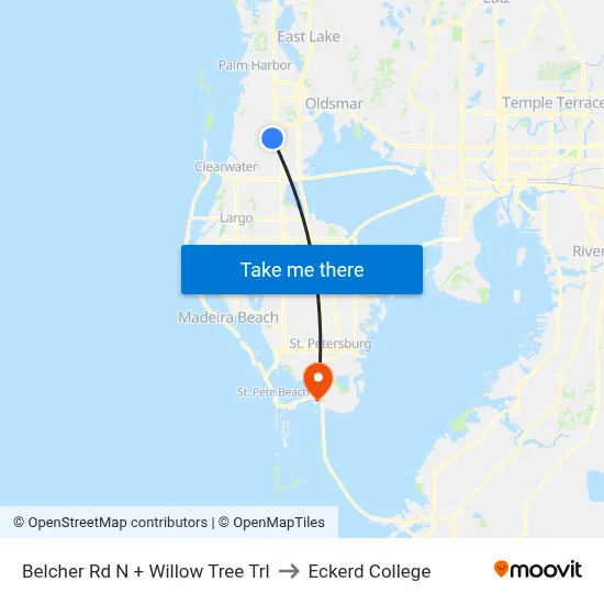 Belcher Rd N + Willow Tree Trl to Eckerd College map