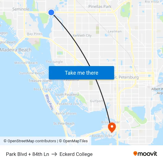 Park Blvd + 84th Ln to Eckerd College map