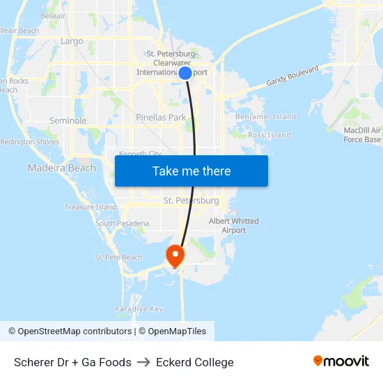 Scherer Dr + Ga Foods to Eckerd College map