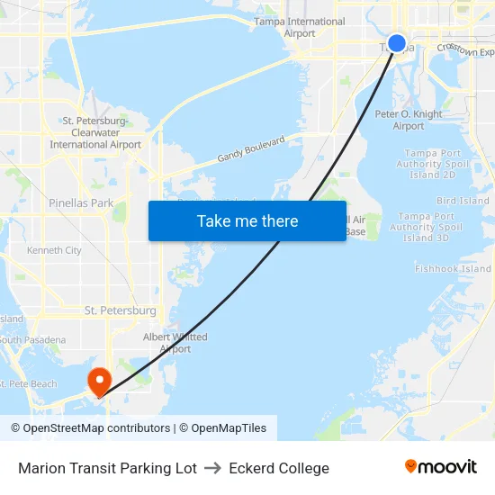 Marion Transit Parking Lot to Eckerd College map