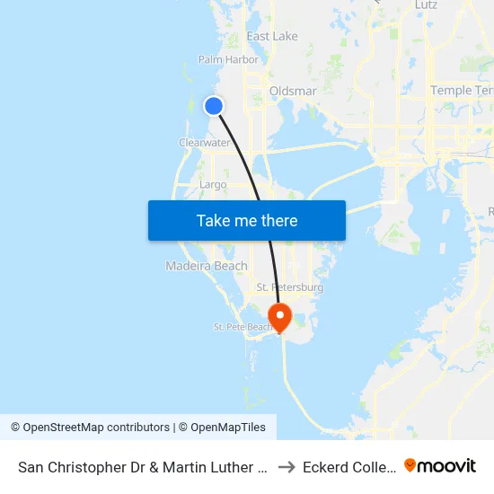 San Christopher Dr & Martin Luther King to Eckerd College map