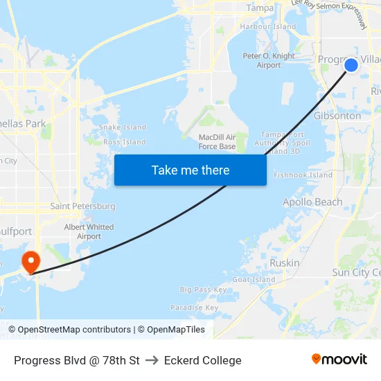 Progress Blvd @ 78th St to Eckerd College map