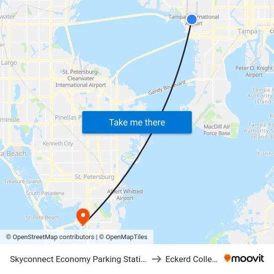 Skyconnect Economy Parking Station to Eckerd College map