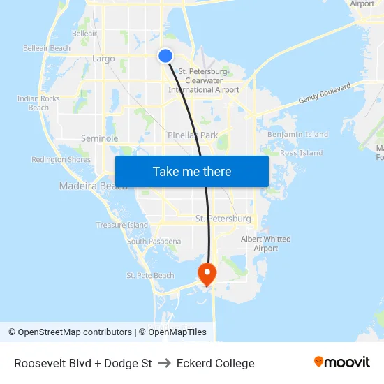 Roosevelt Blvd + Dodge St to Eckerd College map