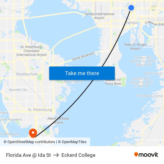 Florida Ave @ Ida St to Eckerd College map