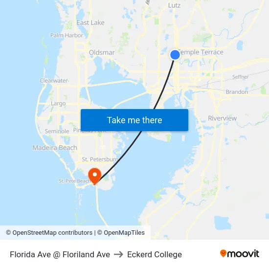 Florida Ave @ Floriland Ave to Eckerd College map