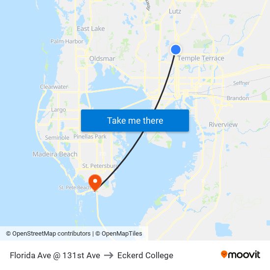 Florida Ave @ 131st Ave to Eckerd College map