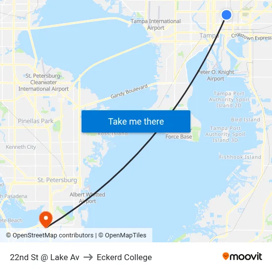 22nd St @ Lake Av to Eckerd College map