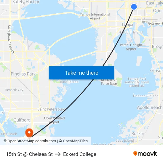 15th St @ Chelsea St to Eckerd College map