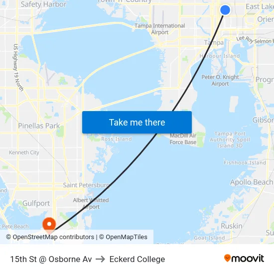 15th St @ Osborne Av to Eckerd College map