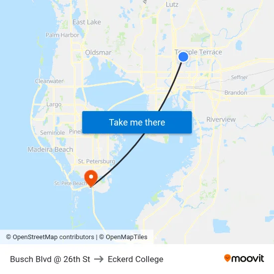 Busch Blvd @ 26th St to Eckerd College map