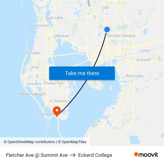 Fletcher Ave @ Summit Ave to Eckerd College map