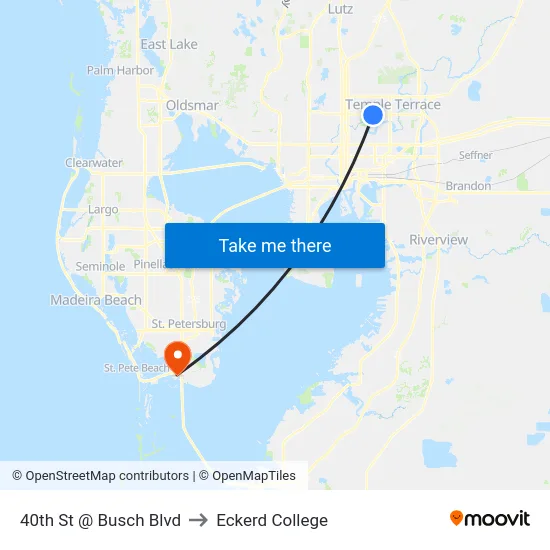 40th St @ Busch Blvd to Eckerd College map